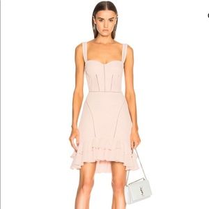 Jonathan Simkhai Pale Blush Ruffled Bustier Mini Dress